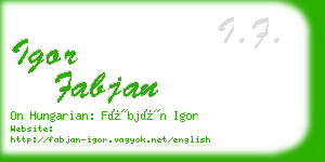 igor fabjan business card